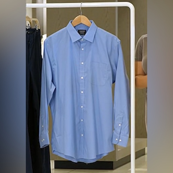Nordstrom Men's Shop Smartcare Wrinkle-Free Classic Fit dress shirt 17.5 34-35 - Picture 1 of 6